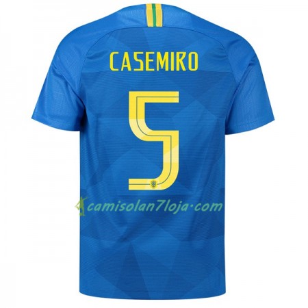 Camisola Brasil Casemiro 5 2º Equipamento Mundial 2018 Manga Curta